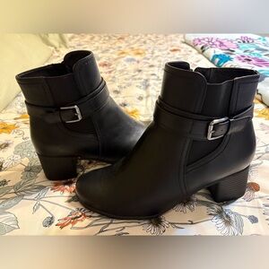 Kohl's Black Buckle Ankle Booties